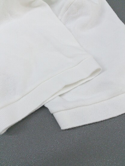 ◇ TRUSSARDI トラサルディ イタリア製 ロゴ 刺繍 半袖 ポロシャツ サイズL ホワイト メンズ_画像6