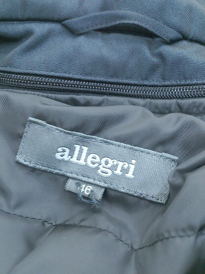 ■ Allegri アレグリ ダウンライナー付き 長袖 ジップアップ コート サイズ46 ブラック メンズの画像4