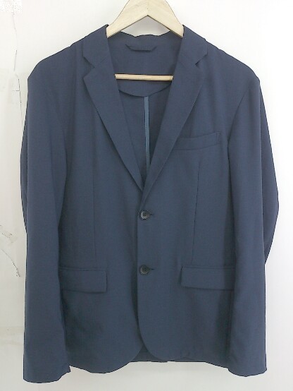 ◇ ikka LOUNGE イッカラウンジ 薄手 2B 長袖 テーラードジャケット サイズ M ネイビー メンズの画像1