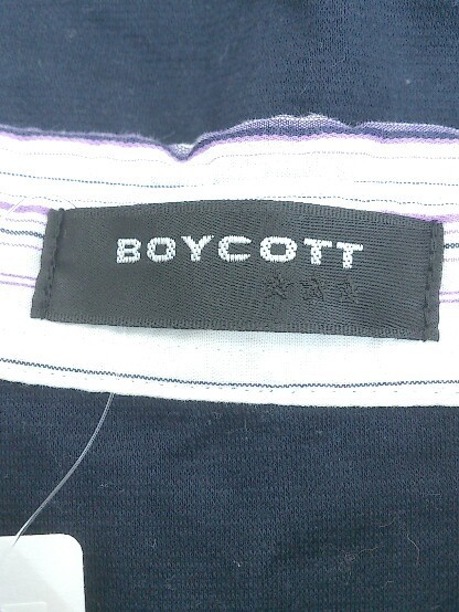 * BOYCOTT Boycott made in Japan polo-shirt with short sleeves size 3 navy white purple men's 