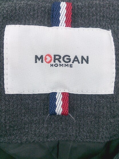 ◇ MORGAN HOMME モルガンオム 2B 長袖 テーラード ジャケット サイズM ダークグレー系 メンズ_画像4