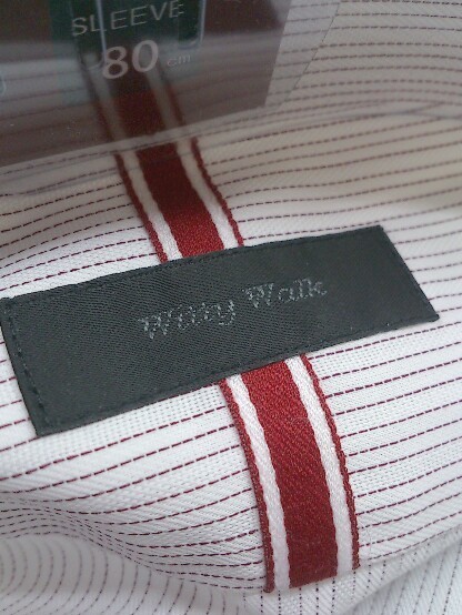 ◇ ◎ WITTY WALK ウィッティウォーク ストライプ 長袖 ワイシャツ サイズ41-80 ホワイト レッド メンズ_画像5