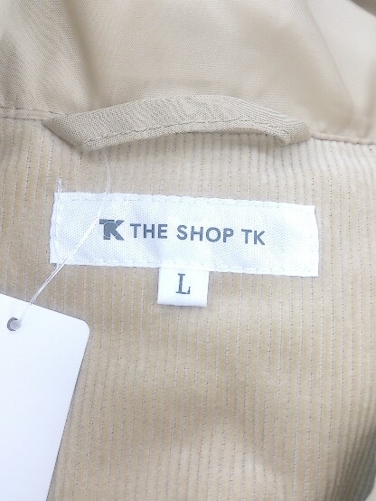 ◇ THE SHOP TK ザ ショップ ティーケー 中綿 長袖 ジップアップ コート サイズL ライトベージュ メンズ P_画像4