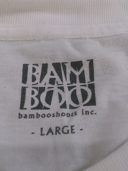 ◇ BAMBOO SHOOTS バンブーシュート 丸首 半袖 Tシャツ カットソー サイズL ホワイト メンズ_画像4
