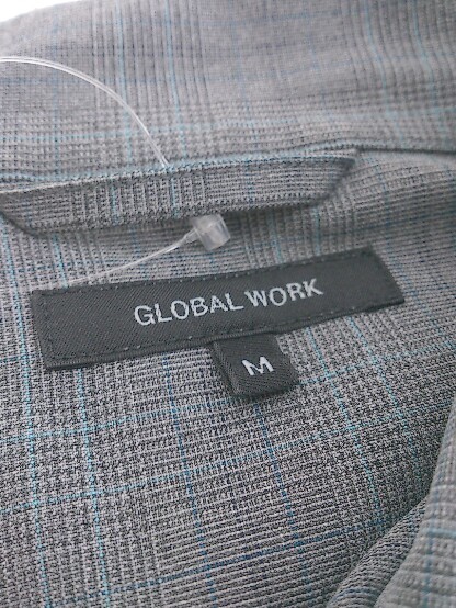 ◇ ◎ GLOBAL WORK グローバルワーク グレンチェック 長袖 ジャケット サイズM グレー系 ブルー系 メンズ Pの画像4