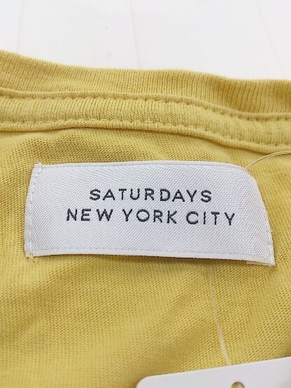 ◇ Saturdays NYC サタデーズ ニューヨークシティ ロゴ 半袖 Tシャツ カットソー サイズ XS イエロー ホワイト メンズ_画像4