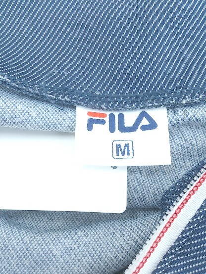 ◇ FILA フィラ ロゴ刺繍 ジップアップ 長袖 ジャケット サイズM ネイビー マルチ メンズ P_画像4