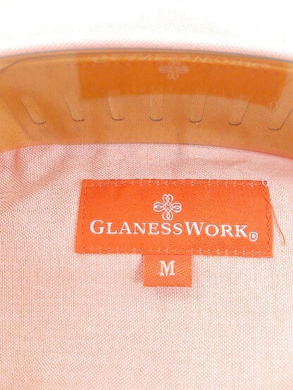 ◇ ●美品● ◎ GLANESS WORK タグ付 ボタンダウン BD 半袖 シャツ サイズM オレンジ メンズ_画像4