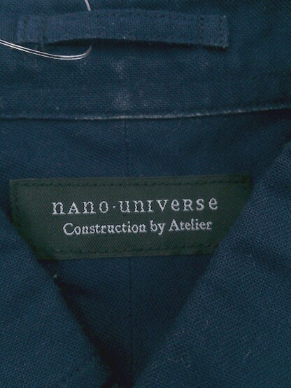 ◇ nano universe ナノユニバース ボタンダウン BD 長袖 シャツ サイズS ネイビー系 メンズ_画像6