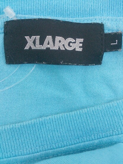 ◇ XLARGE エクストララージ ロゴ プリント 長袖 Tシャツ カットソー サイズL ブルー メンズ_画像4