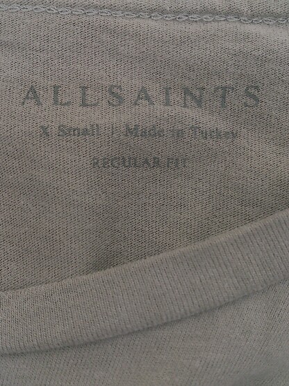 ◇ ALLSAINTS オールセインツ ワンポイント 半袖 Tシャツ カットソー サイズXS グレージュ系 メンズ_画像4