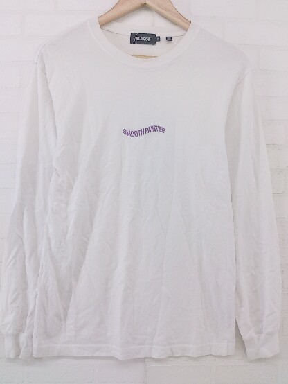 ◇ XLARGE エクストララージ バックプリント 長袖 Tシャツ カットソー サイズS ホワイト パープル系 メンズ P_画像2