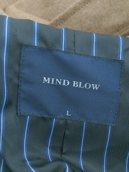 ◇ MIND BLOW マインドブロウ ジップアップ ウール混 長袖 ダッフル コート サイズL ブラウン メンズ P_画像4