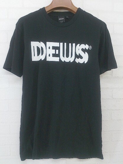 ◇ DEUS デウス フロントプリント 半袖 Tシャツ カットソー サイズXS ブラック ホワイト メンズ P_画像1