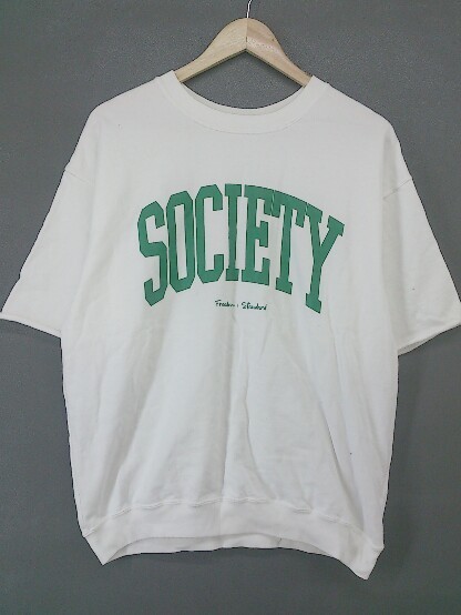 ◇ BEAUTY & YOUTH UNITED ARROWS フロントプリント 半袖 Tシャツ カットソー サイズM オフホワイト グリーン メンズ_画像1