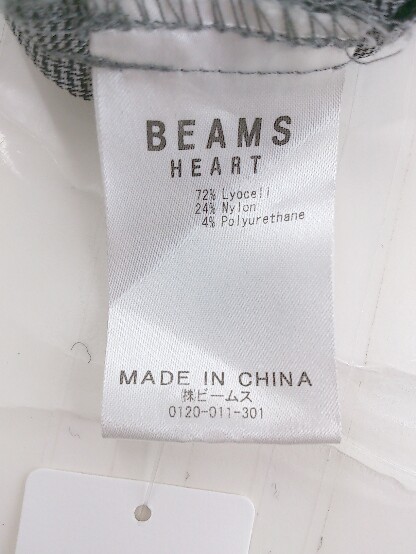 ◇ BEAMS HEART ビームス ハート グレンチェック 長袖 ライトコート サイズL グレー メンズ P_画像5