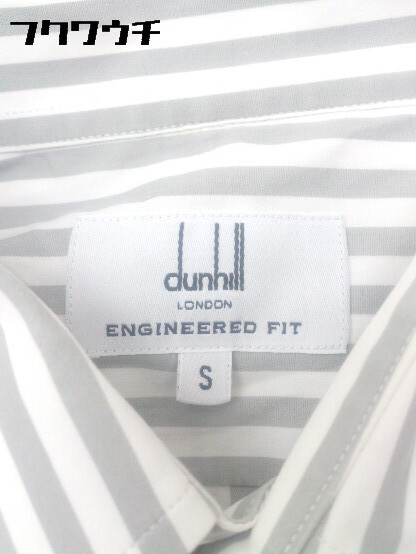 ◇ dunhill ダンヒル ENGINEERED FIT ストライプ 長袖 シャツ サイズS ホワイト グレー メンズ_画像3