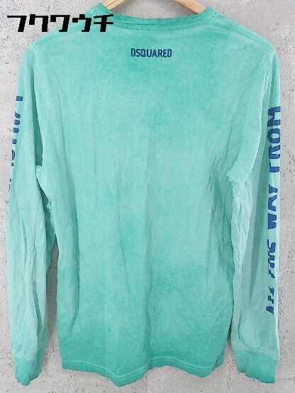 ◇ DSQUARED2 ディースクエアード イタリア製 プリント 長袖 Tシャツ カットソー サイズS グリーン系 メンズ_画像3