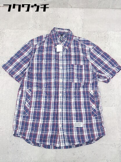 ◇ Сайлас Сайрус Проверка рубашки с коротким рукавом размером 1 темно -синие мужчины