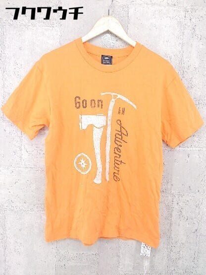 ◇ KRIFF MAYER クリフメイヤー プリント クルーネック 半袖 Tシャツ カットソー サイズM オレンジ メンズ_画像1
