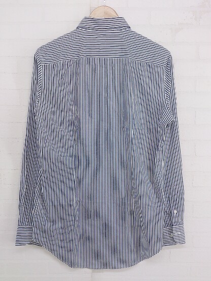 ◇ THE SUIT COMPANY ザ スーツカンパニー ストライプ 長袖 シャツ サイズ39/86 ネイビー ホワイト メンズ Pの画像3