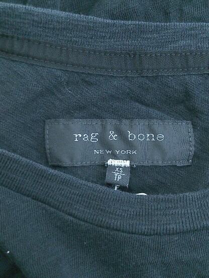 * rag & bone rug &bo-n short sleeves T-shirt cut and sewn size XS black lady's men's P