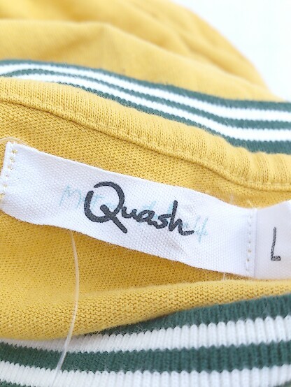 ◇ Quash クワッシュ 刺繍 半袖 Tシャツ カットソー サイズL イエロー パープル マルチ メンズ P_画像4