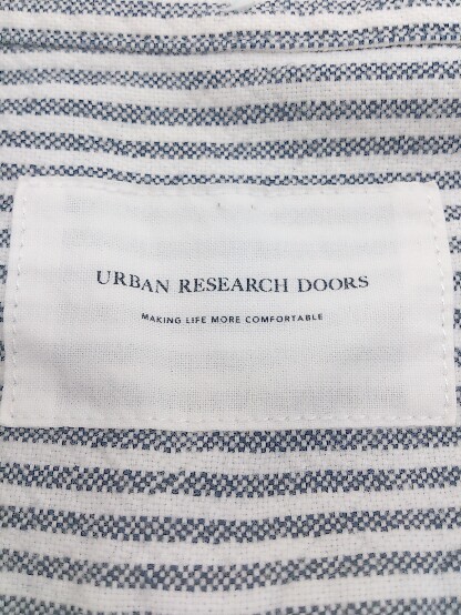 ◇ URBAN RESEARCH DOORS ストライプ ボタンダウン BD 長袖 シャツ サイズ40 オフホワイト ネイビー メンズ P_画像4