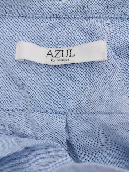 ◇ AZUL BY MOUSSY アズール バイマウジー ボタンダウン BD 長袖 シャツ サイズM ブルー系 メンズ P_画像4