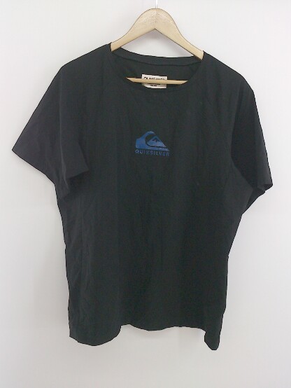 ◇ Quiksilver クイックシルバー プリント 五分袖 Tシャツ カットソー サイズL ブラック メンズ P_画像1