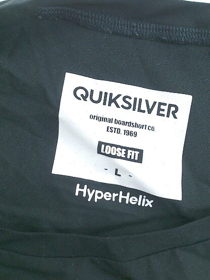 ◇ Quiksilver クイックシルバー プリント 五分袖 Tシャツ カットソー サイズL ブラック メンズ P_画像4