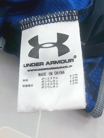 ◇ UNDER ARMOUR アンダーアーマー プリント 半袖 Tシャツ カットソー サイズMD ネイビー ブルー系シルバー メンズ P_画像5