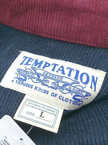 ◇ temptation テンプテーション コーデュロイ素材 長袖 シャツ サイズL カーキ系 ボルドー系 ネイビー系 メンズ P_画像4
