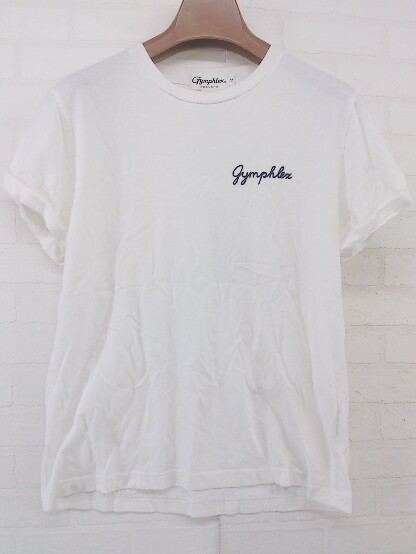 ◇ GYMPHLEX ジムフレックス ロゴ 半袖 Tシャツ カットソー サイズ12 ホワイト ブラック メンズ P_画像1