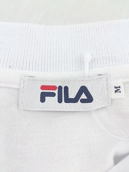 ◇ ◎ FILA フィラ ワンポイント 長袖 ポロシャツ サイズM ホワイト メンズ P_画像4