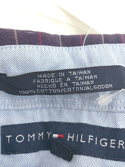 ◇ TOMMY HILFIGER トミーヒルフィガー チェック ボタンダウン 長袖 シャツ サイズL パープル レッド アイボリー メンズ P_画像5