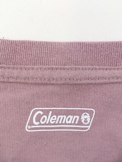 ◇ Coleman コールマン バックプリント 刺繍 半袖 Tシャツ カットソー サイズF ピンク系 メンズ P_画像4