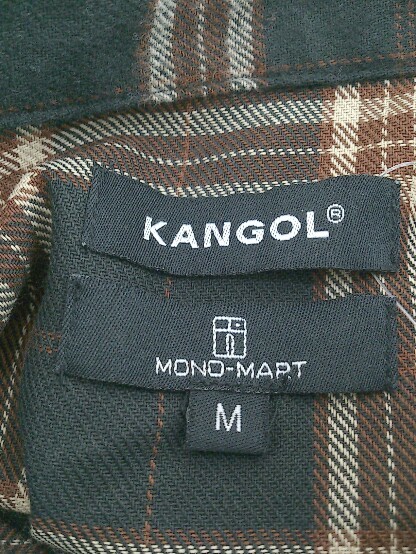 * KANGOL Kangol × MONO-MART моно mart проверка рубашка с длинным рукавом размер M черный Brown оттенок бежевого мужской P