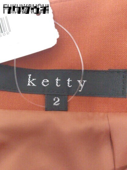 ◇ ketty ケティ バックジップ ウエストベルト 膝丈 プリーツ スカート 2 オレンジ * 1002798873308_画像5