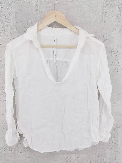 ◇ Spick&Span スピック＆スパン リネン100% 長袖 シャツ ホワイト レディースの画像2