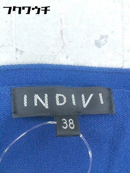 ◇ INDIVI インディヴィ 七分袖 カーディガン サイズ38 ブルー レディース_画像4