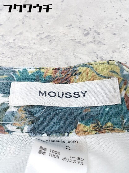 * MOUSSY Moussy задний Zip цветочный принт колени внизу длина юбка в складку размер 2 мульти- женский 