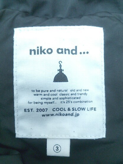 ■ niko and ニコ アンド Studio Clip 長袖 中綿 ジャケット 3 ブラック レディース_画像4