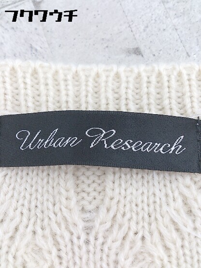 ◇ URBAN RESEARCH アーバンリサーチ 切替 ニット 長袖 ミニ 膝丈 ワンピース ONEサイズ アイボリー ベージュ レディース_画像4