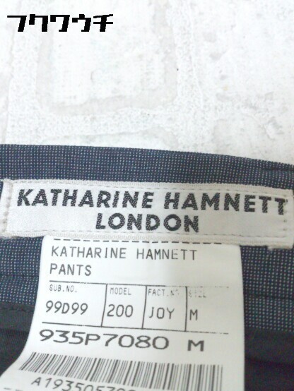 ◇ KATHARINE HAMNETT LONDON キャサリンハムネット センタープレス パンツ Mサイズ ネイビー系 レディース_画像4