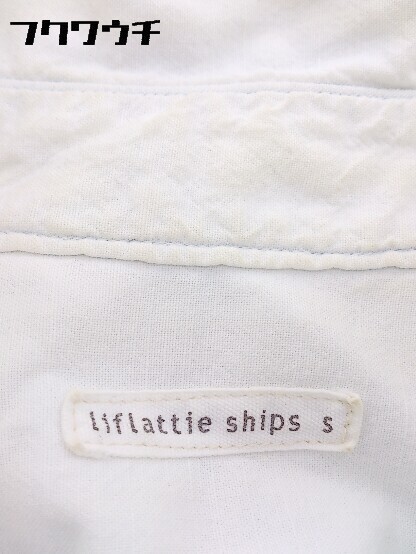 ◇ liflattie ships リフラティ シップス グラデーション 長袖 シャツ ワンピース サイズS ホワイト ネイビー レディース_画像6