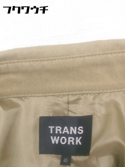 ◇ TRANS WORK トランスワーク 長袖 ジャケット サイズ40 ベージュ系 レディースの画像4