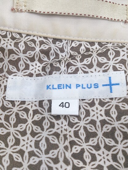 * KLEIN PLUS clamp ryus long sleeve trench coat 40 beige lady's 