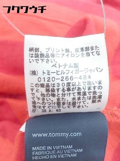 ◇ TOMMY HILFIGER トミーヒルフィガー ボーダー 半袖 ポロシャツ M レッド系 * 1002800204304_画像10