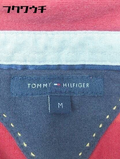 ◇ TOMMY HILFIGER トミーヒルフィガー ボーダー 半袖 ポロシャツ M レッド系 * 1002800204304_画像7